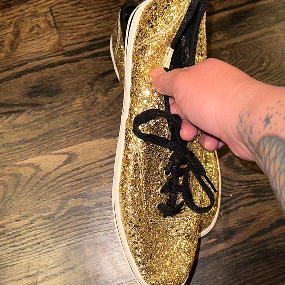 Kate Spade Glittering Gold Lace-Up Keds Shoes - Picture 4 of 10